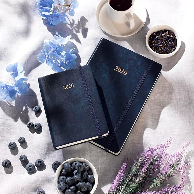 Wykeham's Executive 2026 Daily Journal Planner – US Public Holidays & Format – Customization Available (Royal Blue, 6"×4.5")