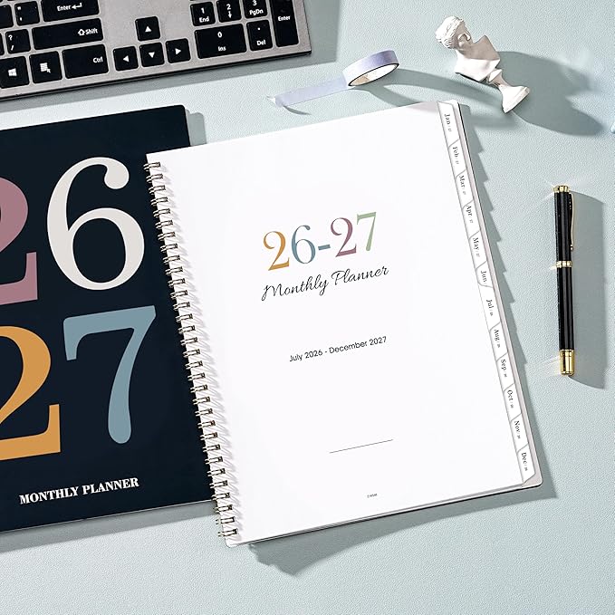 2026-2027 Monthly Planner - 2026-2027 Planner from July 2026 - Deccember 2027, Monthly Planners 8.5''x11'', 18 Months with Tabs, Large Daily Blocks, Double Inner Pocket