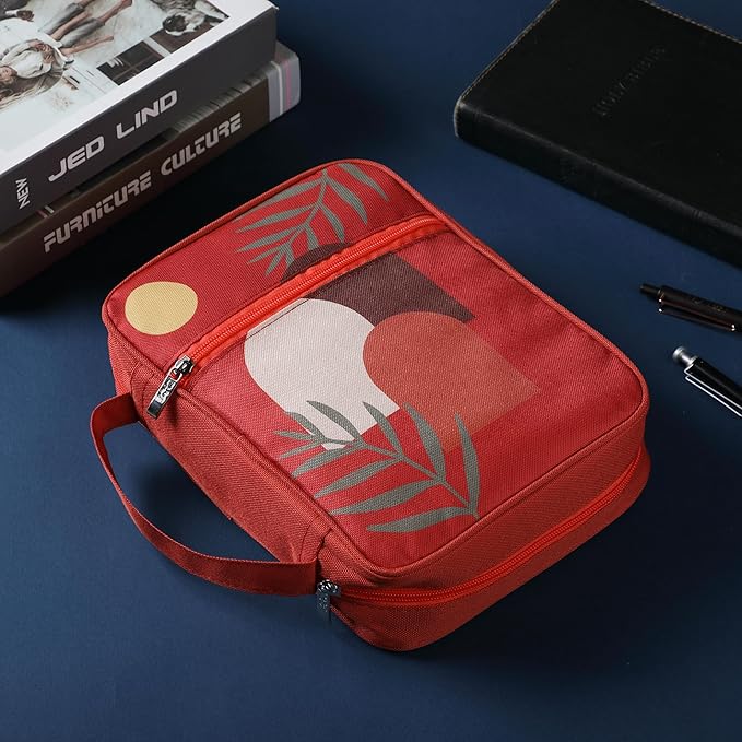 Mr. Pen- Bible Cover Case, Carrying Book Case with Durable Handle and Zippered Pocket, Bible Protective Church Bag for Men & Women, Christian Gifts, Fire Red