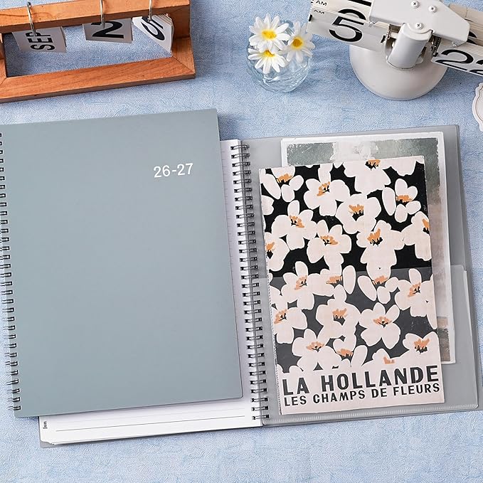 2026-2027 Planner - 2026-2027 Planner Weekl and Monthly from July 2026 to June 2027, Academic Planner with Spiral Bound, Inner Pocket, 8.5'' x 11'', Grey
