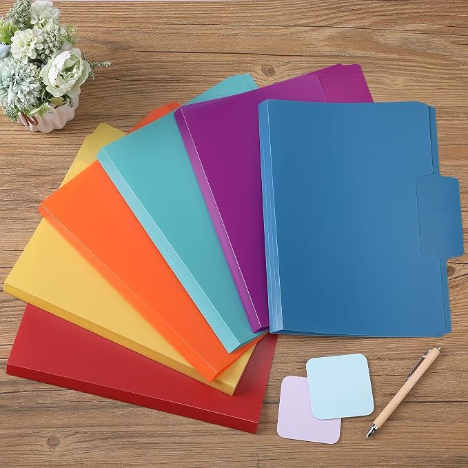 Mr. Pen- File Folders, 1/3 Cut Tab, 6 Pack, Assorted Colors, Letter Size, Colored File Folders, Letter File Folders, Color Folders, Office File Folders, Office Supplies File Folders, File Folder