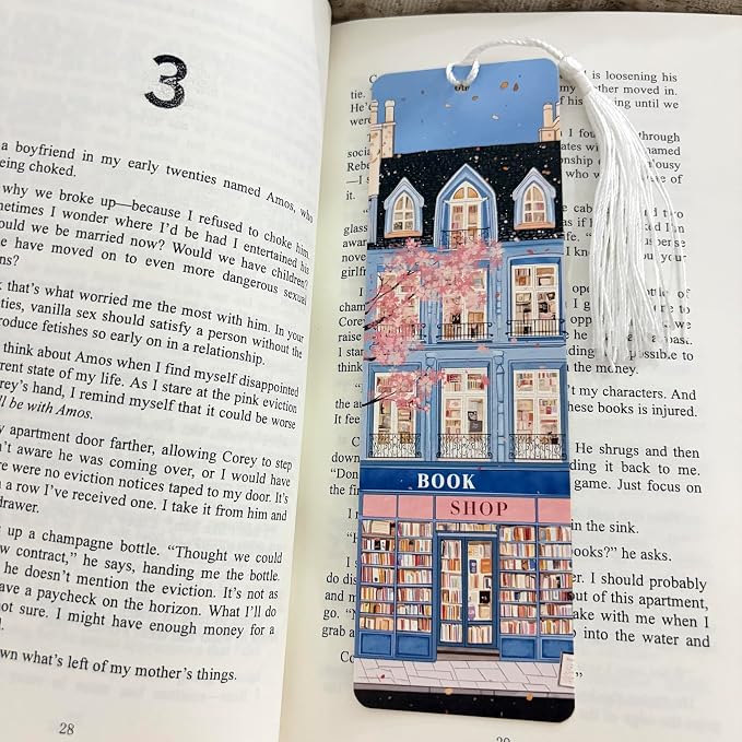10 Pcs Cute Bookmarks for Women, Double Sided Book Marks for Reading Women, Funny Paper Book Markers Set, Pretty Gifts for Book Lovers, Club, Adults, Girls (Blue)