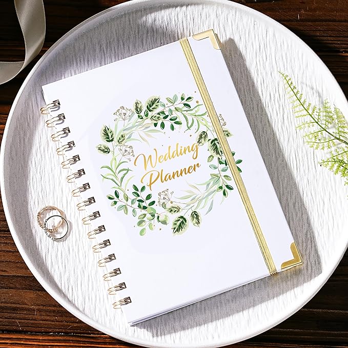 Artan Wedding Planner Book and Organizer - Wedding Planners, the Wedding Planner for Bride with 5 Tabbed Sections, 6.5" x 8.5", Hardcover with Metal Corner, 5 Inner Pockets, Notes Pages