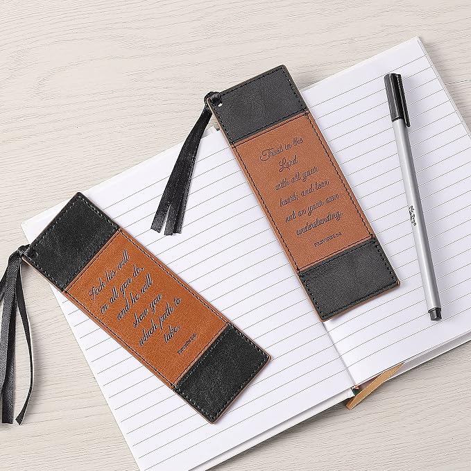 Mr. Pen- Christian Faux Leather Bookmarks, 2 Pack, Bible Verse, Religious Book Mark