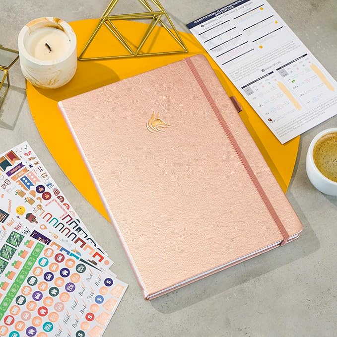 Clever Fox Planner PRO 2nd Edition – Undated Weekly Agenda Planner for Setting Goals, Tasks & Time Management – Life Organizer with To-do Lists & Habit Trackers – Large Format, 8.5x11″ (Rose Gold)