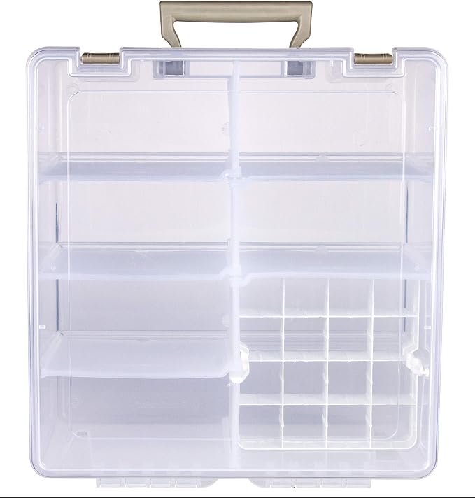 ArtBin 6993SP Super Satchel Double Deep with Papercrafting Accessory Tray, Clear, 1 Satchel & 1 Tray