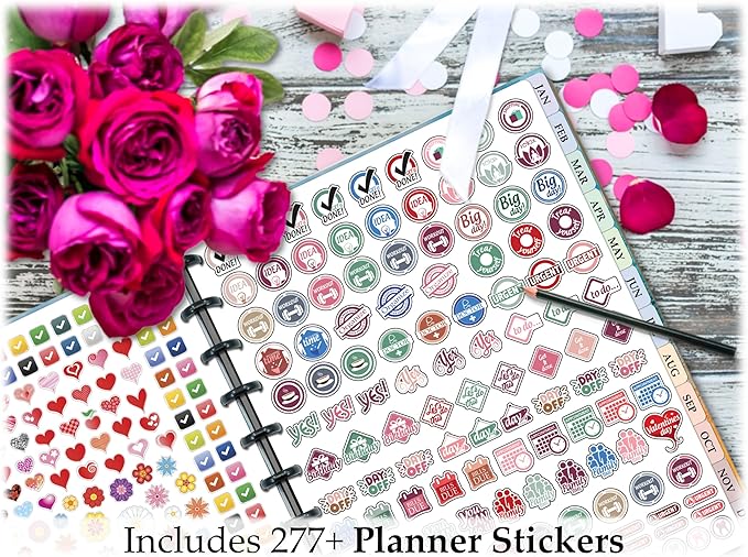 Tools4Wisdom Customizable Planner - 8.5x11 Inch Hardcover - Discbound Daily Weekly Monthly Disc Planner - Undated - 1DSC - Cherry Tree