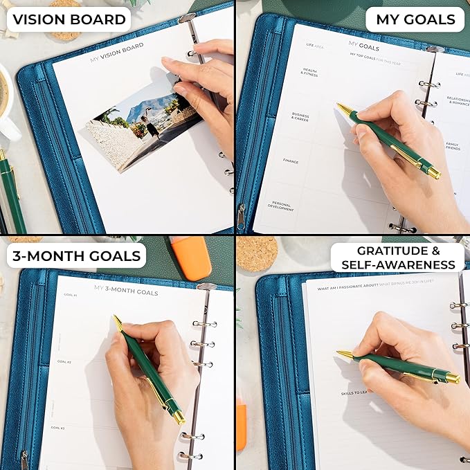 Clever Fox Weekly Planner Binder – Goal Setting Planner for Time Management & Weekly Tasks – Work & Life Organizer with To Do List & Habit Tracker – Undated, 7″ x 10″ Hardcover (Mystic Blue)