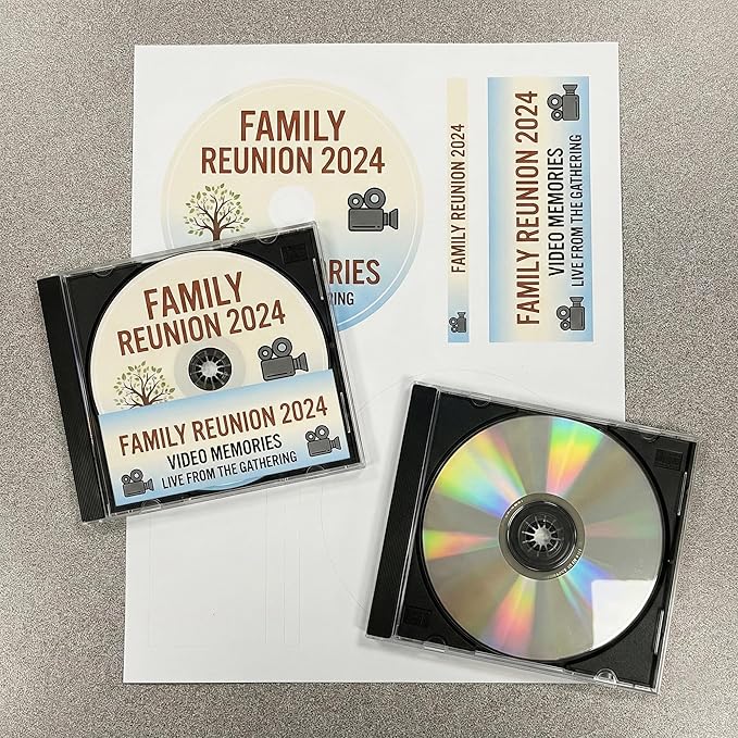 CD/DVD Label Full Face | Qty 300 Disc, 300 Spine | 150 Sheets Total | Permanent White Matte | Inkjet & Laser Compatible | Memorex Small Center Style | Easy to Peel | Made in USA | Blank Label