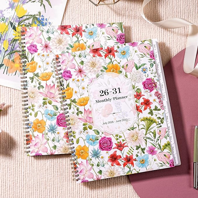 2026-2031 Monthly Planner/Calendar - 5 Year Monthly Planner 2026-2031 from Jul. 2026 - Jun. 2031, 9" x 11", 60 Months Calendar, Large 5 Year Planners with Tabs, Two-Side Pocket, Suitable for Long-Term Planning