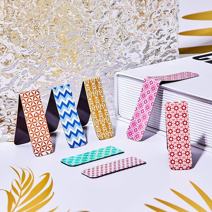 Zonon 24 Pcs Magnetic Bookmarks Bulk Clips Colorful Classic Magnetic Page Markers Page Clips Bookmark Funny Bookmark Gifts for Reading Lover Party Favor Office Reading Supplies