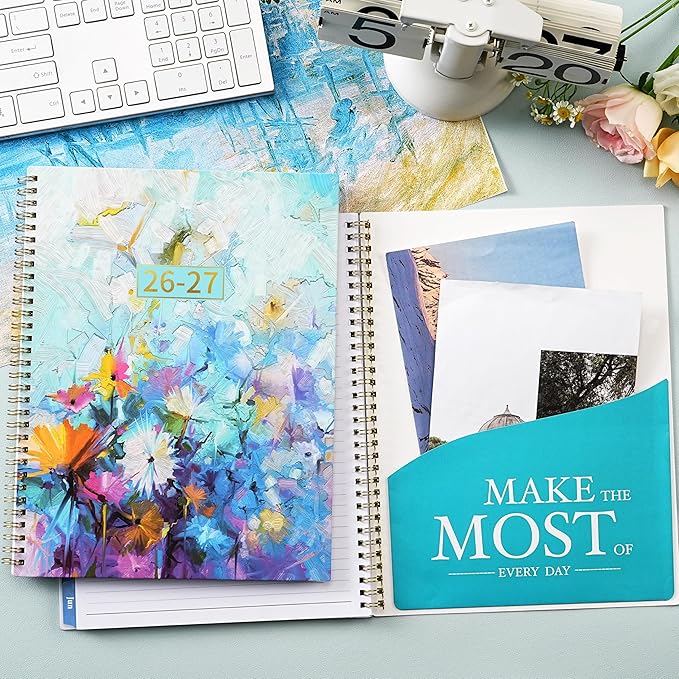 Planner 2026-2027 - Academic Planner 2026-2027, July 2026 - June 2027, 8.5" x 11", Calendar Planner with Colorful Monthly Tabs, Twin-wire Binding, Holidays, Back Pocket