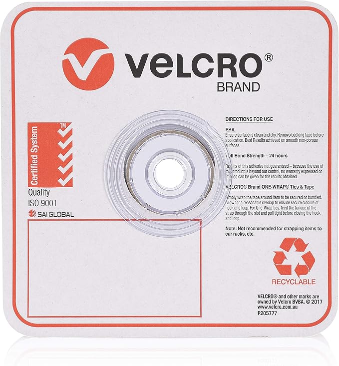 Velcro 170015 1/2in. x 25yds Back to Back Strap, White
