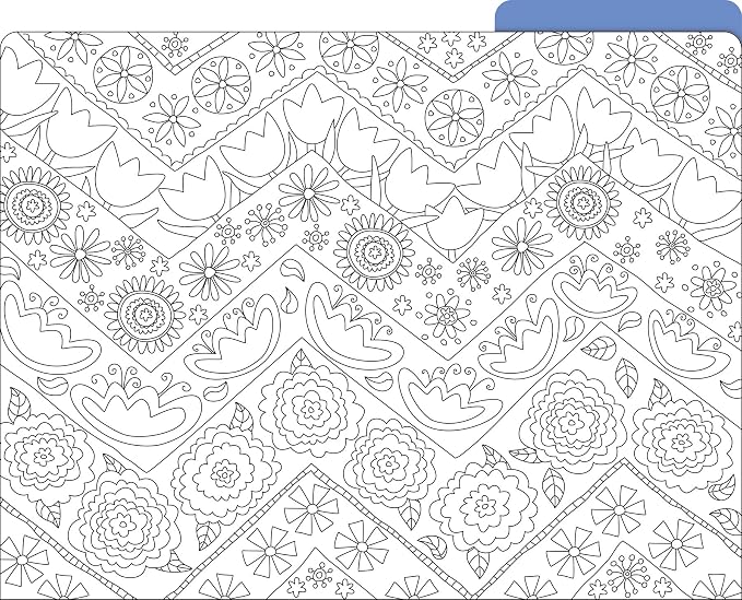 Barker Creek Color Me! in My Garden Designer File Folders on 14pt Stock, Pack of 12, Multi-Design, Adult Coloring Book Style, Letter Size, 1/3 Cut Tabs, 12 per Pack (2008)