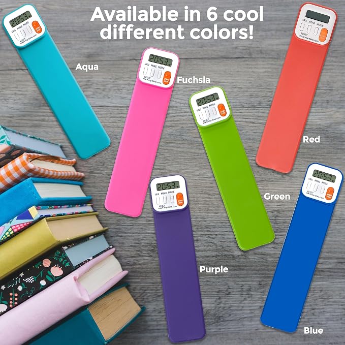 Mark My Time Reading Timer and Bookmark for Kids, Cool Bookmarks and Reading Incentives, Great Christmas Gift & Stocking Stuffer for Book Lovers - Aqua