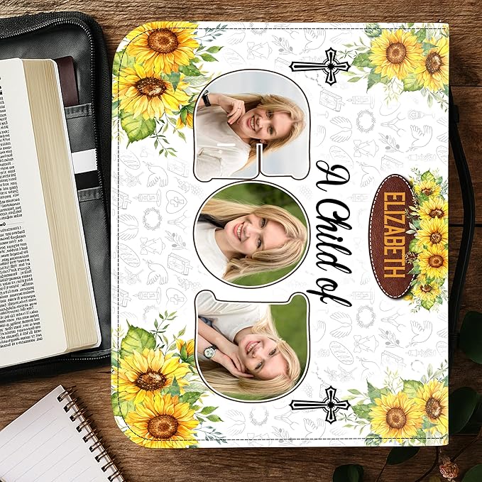Personalized Bible Cover for Men, Christian Bible Case PU Leather, Jeus Bags Religious Appreciation Gifts for Women Girls Daughter Christian with Handle Zipper (BIBLE-11, M-2XL)
