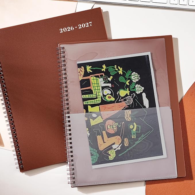 Monthly Planner 2026-2027 - JUL 2026 - DEC 2027, 2026-2027 Planner/Calendar, 18 Monthly Planner with Contacts & Passwords, 8.5" x 11" Planners 26-27, Thick Paper, Reddish Brown