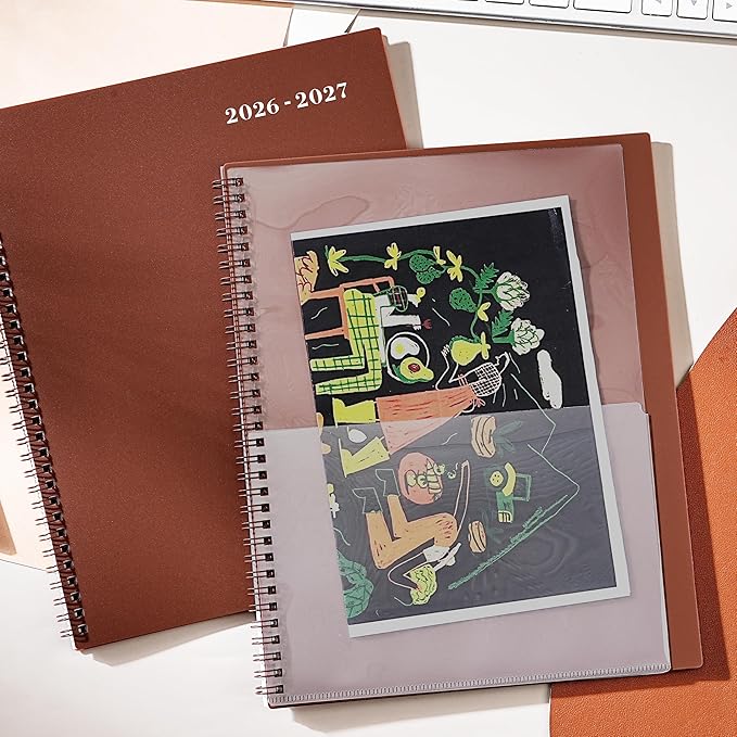 Monthly Planner 2026-2027 - JUL 2026 - DEC 2027, 2026-2027 Planner/Calendar, 18 Monthly Planner with Contacts & Passwords, 8.5" x 11" Planners 26-27, Thick Paper, Reddish Brown