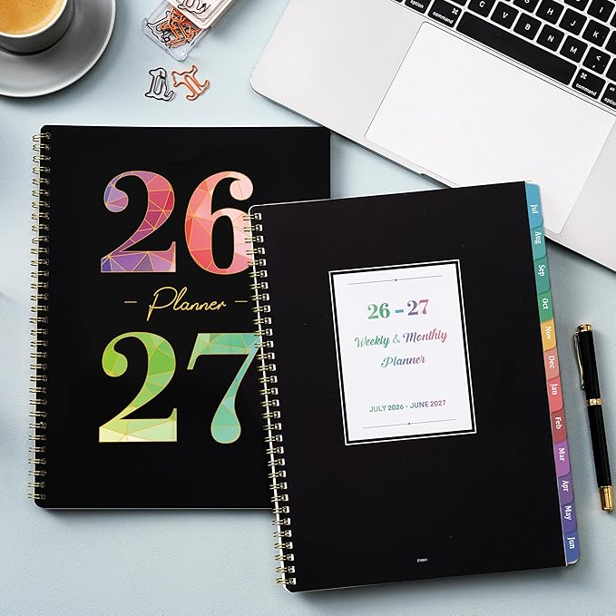 Planner 2026-2027 - Academic Planner 2026-2027 Weekly and Monthly from July 2026 to June 2027, 9" x 11" with Inner Pocket, Colorful Coated Tabs