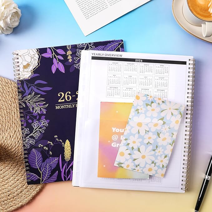 2026-2028 Monthly Planner - 2 Year Monthly Planner/Calendar 2026-2028, July 2026 - June 2028, 11" x 9", 24 Monthly Planner with Tabs, Back Pocket, Holidays, Twin-Wire Binding, Note Pages