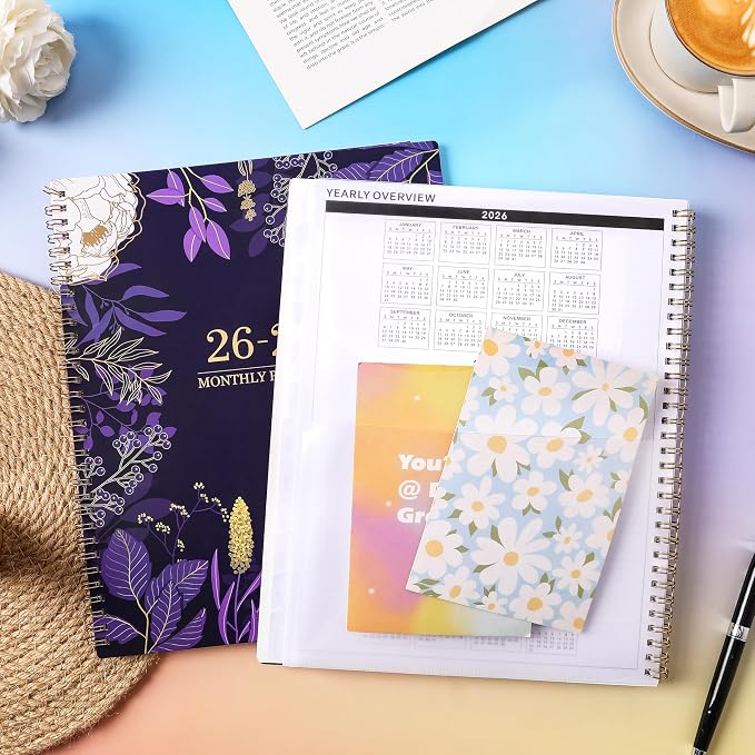 2026-2028 Monthly Planner - 2 Year Monthly Planner/Calendar 2026-2028, July 2026 - June 2028, 11" x 9", 24 Monthly Planner with Tabs, Back Pocket, Holidays, Twin-Wire Binding, Note Pages