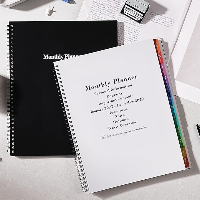 2027-2029 Monthly Planner/Calendar - 3 Year Monthly Planner 2027-2029, Jan. 2027 - Dec. 2029, 9'' x 11'', Calendar Planner with 36 Months Tabs, Double-side Pocket, Holidays, Notes Pages