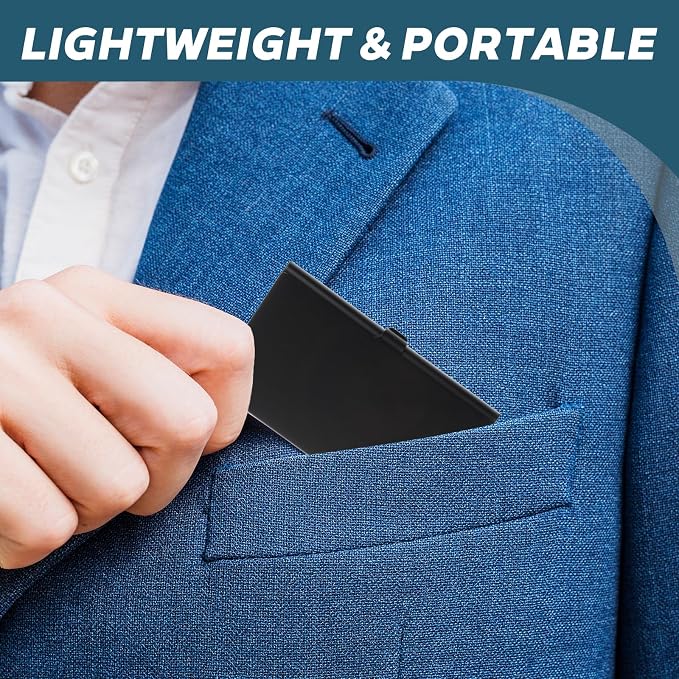 4 Pack Metal Business Card Holder Case Slim Business Card Case Professional Busineses Holder Cases Pocket Metal Cases Purse Name Cards Holders Credit Cards Organizer with Buckle Style Shut