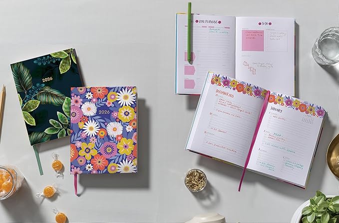 High Note 2026 Planner, 12-Month Weekly & Monthly Flexible Cover Planner: 2026, 5.75" x 7.5", Greenery, with Goal & Project Planning Pages
