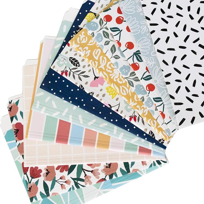 Cute File Folders, Set of 12 3-Tab Letter Size Decorative File Folders Boho Manilla 8.5 x 11 – Pretty Designer Home Office School Supplies (Sublime)