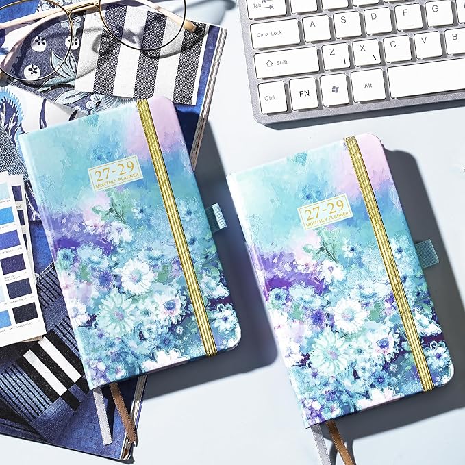 2027-2029 Pocket Planner/Calendar - 3 Year Monthly Planner 2027-2029, Jan. 2027 - Dec. 2029, 3.93''×6.29'', 36 Months Small Planner, 60 Note Pages, Pen Holder, Pocket - Floral Painting