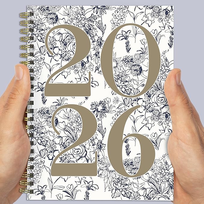 TF Publishing 2026 La Campagne Year Medium Weekly Monthly Planner with 12-Month Calendar Grid, Notes, and Priorities Section - Weekly Schedule Planner with Habit Tracker and Stickers - 6.5in x 8in
