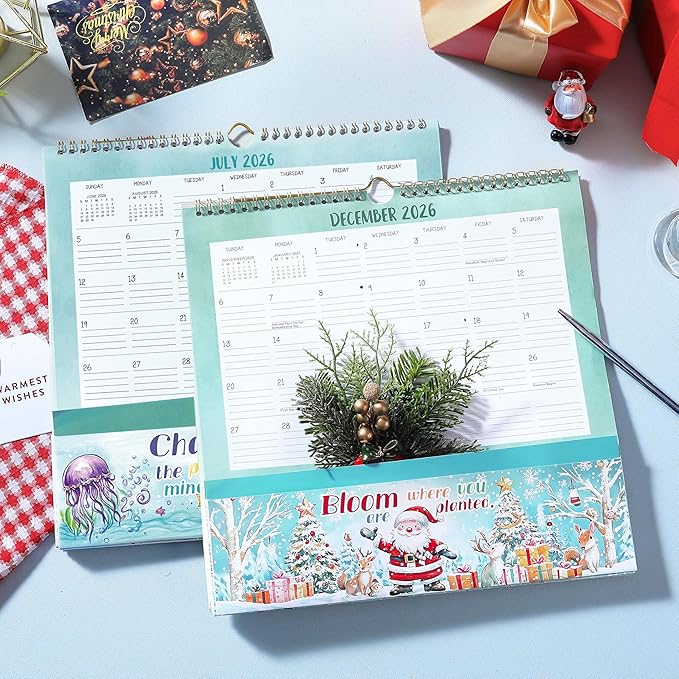 Wall Calendar 2026-2027 - Jul 2026 - Dec. 2027, 18 Monthly Calendar 2026-2027 with Pockets, 12" x 12", with Ample Ruled Space, Holidays, 2-Sided Pockets, 12 Seasonal Calendar, Great for Home & Office