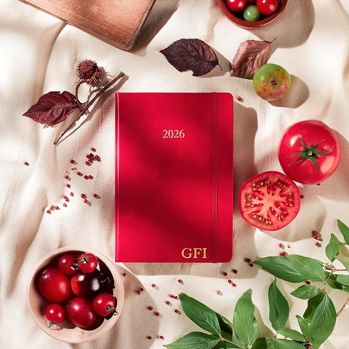 Wykeham's Executive 2026 Daily Journal Planner – US Public Holidays & Format – Customization Available (Crimson, 8.5" x 5.5")