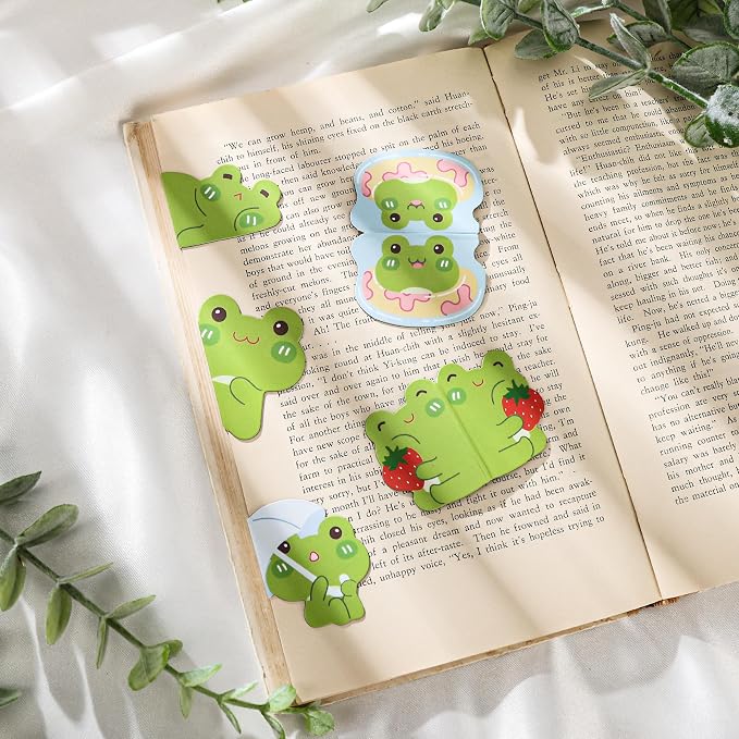 Frog Magnetic Bookmarks Gifts - 8 Pcs Bookmark for Adults Women Book Lovers Page Clips Office Reading Accessories Bookworms Gift for Graduation