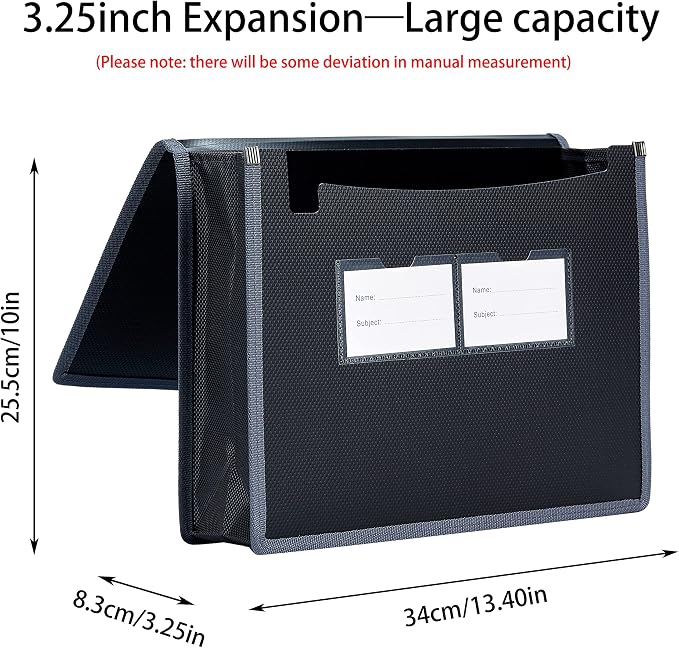 FANWU 4 Pack Plastic Expanding File Wallet Document Organizer with Elastic Cord & Button Closure, Letter Size, 3.5" Expansion, Poly A4 Expandable File Folder for School Office & Home Organization