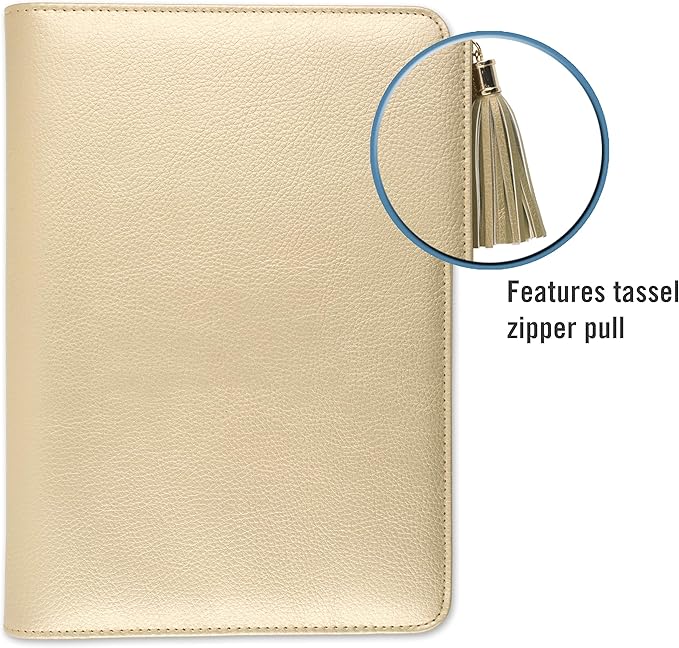 AT-A-GLANCE Weekly & Monthly Planner, Undated, 5-1/2" x 8-1/2", Small, Pebble, Gold (6152-4001-31)