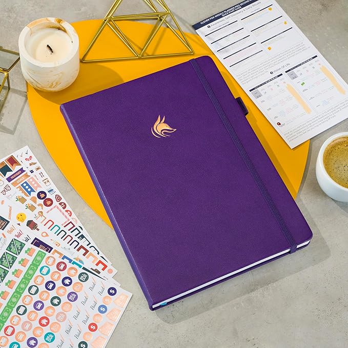 Clever Fox Planner PRO 2nd Edition – Undated Weekly Agenda Planner for Setting Goals, Tasks & Time Management – Life Organizer with To-do Lists & Habit Trackers – Large Format, 8.5x11″ (Purple)
