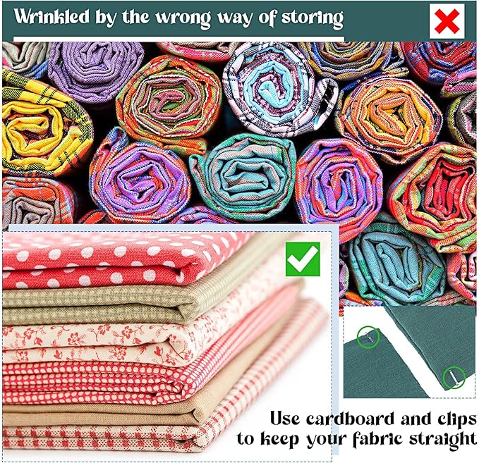 Teling 7.5 x 10.5 Inch Comic Book Boards Fabric Backing Board and U Shape Plastic Alligator Clips Poster Board for Folding Cloth and Storing Fabric Storage(50set)