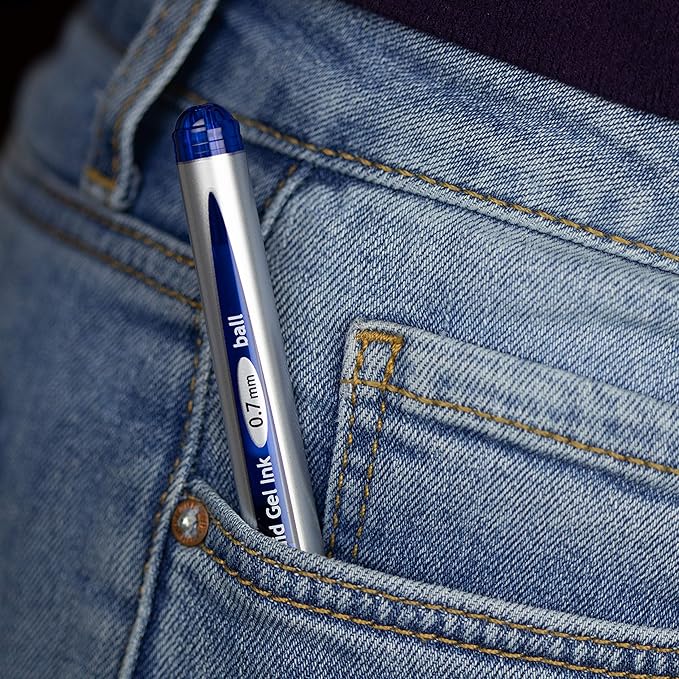 Pentel ENER-GEL Deluxe Liquid Gel Pen, Medium Line, Metal Tip, Violet Ink, Box of 12 (BL57-V)