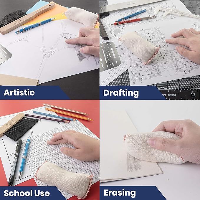 Pacific Arc Dry Cleaning Pads Large for Drafting, Art, Architecture, and Graphite