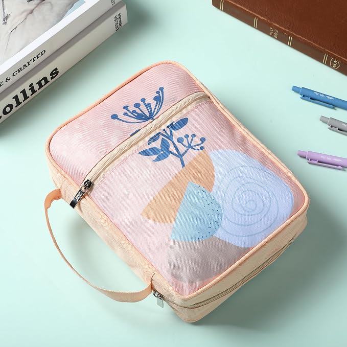 Mr. Pen- Bible Cover Case, Carrying Book Case with Durable Handle and Zippered Pocket, Bible Protective Church Bag for Men & Women, Christian Gifts, Coral Mist