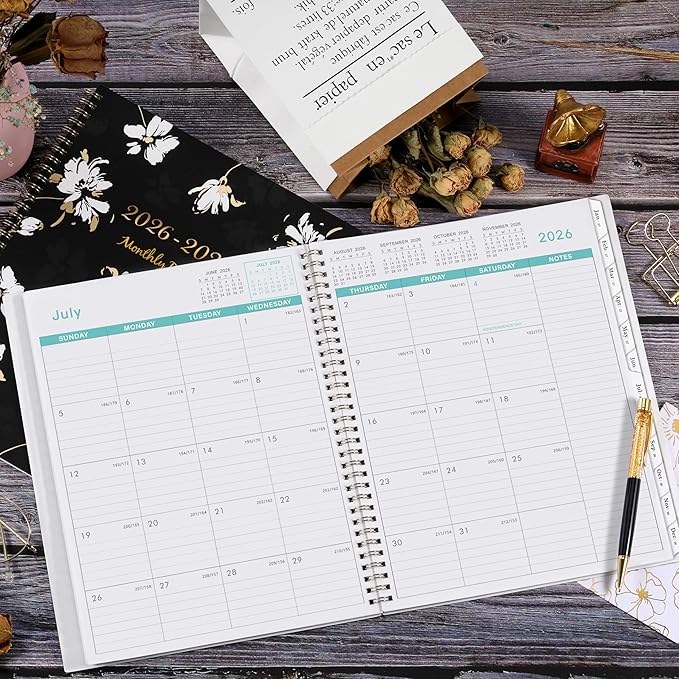 2026-2027 Monthly Planner - Planner 2026-2027 from Jul. 2026 - Dec. 2027, Monthly Calendar with Tabs, Inner Pocket, 8.5" x 11"