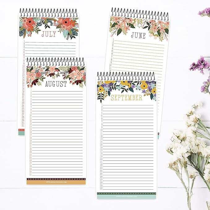 Hadley Designs Floral Perpetual Birthday, Anniversary, Special Event Reminder Calendar Book Journal for Important Family Date Remembrance Wall Hanging, Mom Dutch Bday Gift Card Planner Organizer