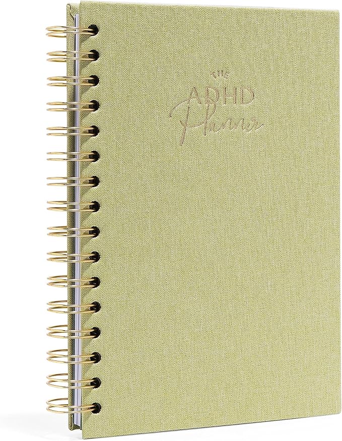 The ADHD Planner - Undated Daily/Weekly Schedule Organizer Journal - Habit Tracker Record Emotions & Mood - Academic Goals - Structure & Focus for Adults (Spiral) (Green)