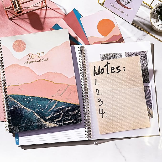 Appointment Book 2026-2027 - Appointment Book from Jul. 2026 - Jun. 2027, 2026-2027 Appointment Planner with 30-Minute Increments, 9" x 11", Twin-Wire Binding + Colorful Tabs + Pocket