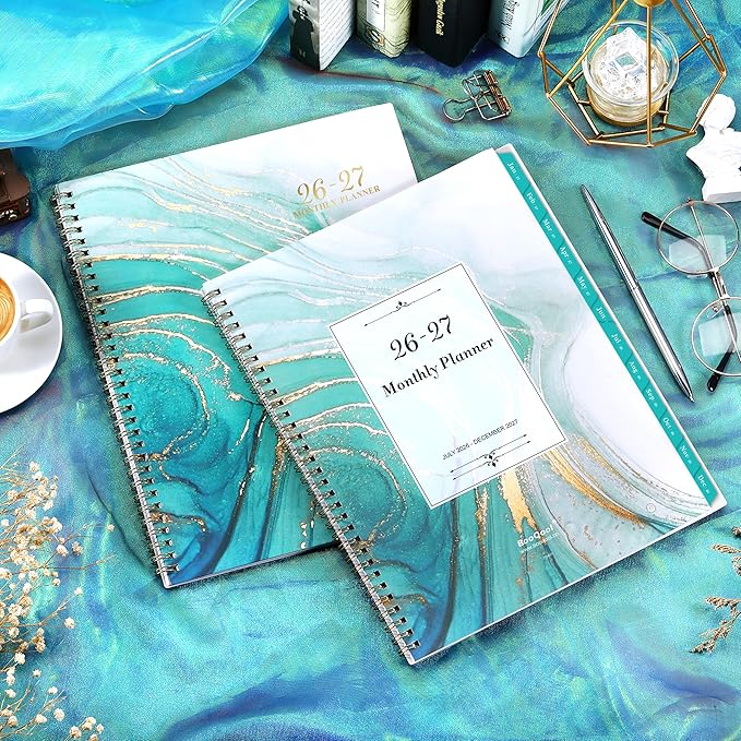2026-2027 Monthly Planner/Calendar - July 2026 - December 2027, Monthly Planner 2026-2027, 18 Months Planner with Tabs & Note Pages, 9" x 11", Twin-Wire Binding and Two-Side Pocket, Perfect Organizer