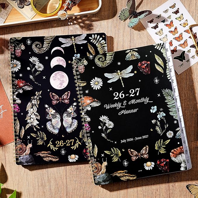 Planner 2026-2027 - July 2026 - June 2027 Planner, 8.5" x 11" Weekly and Monthly, Calendar 2026-2027 Spiral Bound with 12 Monthly Tabs, Inner Pocket