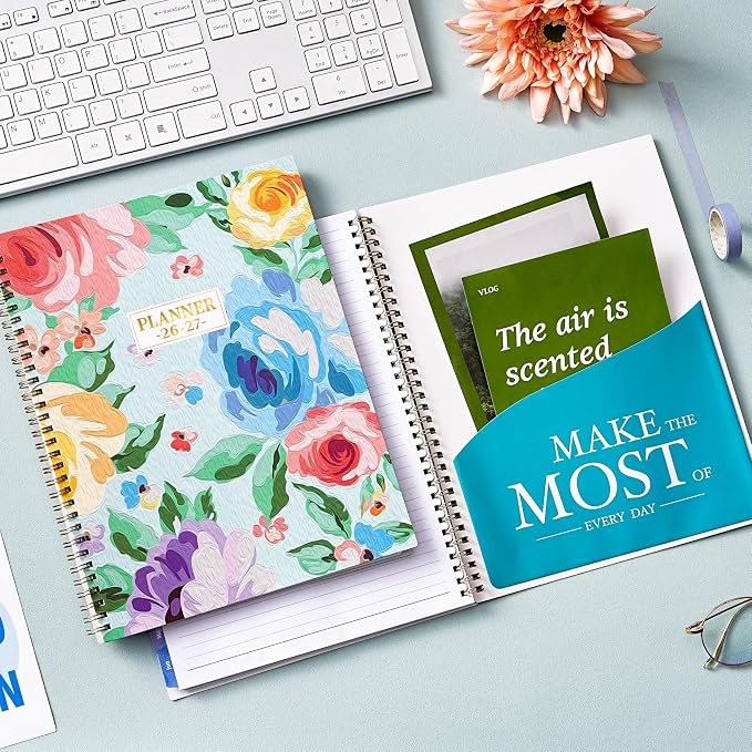 2026-2027 Planner - From JUL 2026 to JUN 2027, 9" x 11", Weekly and Monthly Calendar 26-27, Academic Planner 2026-2027 with Colorful Monthly Tabs, Inner Pocket, Twin-Wire Binding