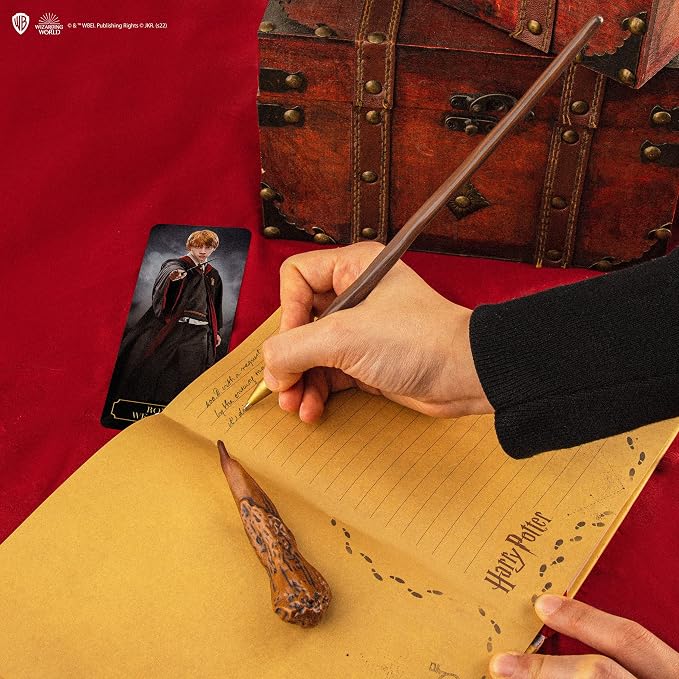 Cinereplicas Harry Potter - Wand Pen with Base and Lenticular Bookmark - Official License (Ron Weasley)