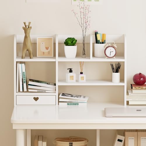Elevate Your Workspace: Why This Kawaii White Desk Bookshelf is a Game-Changer for Your Home Office